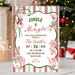 Doodle-Handschriftliche Jingle-Mingle-Weihnachtsfe Einladung