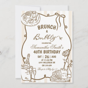 Doodle-Handschriftlicher-Brunch-und-Sprudel-Geburt Einladung