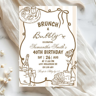 Doodle-Handschriftlicher-Brunch-und-Sprudel-Geburt Einladung