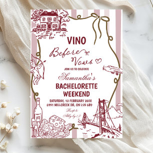 Doodle-Handschriftliches Vino-Before-Vows-Junggese Einladung