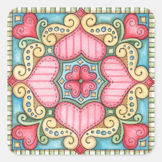 Doodle Heart - Aufkleber (Vorderseite)