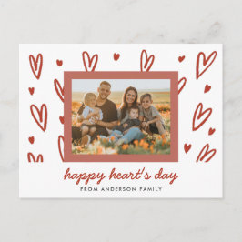 Doodle Heart Foto Valentine Gruß Postkarte