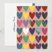 Doodle Heart Harmony Abstrakt Feiertagskarte (Vorne/Hinten)