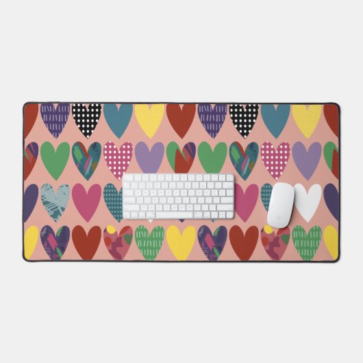 Doodle Heart Harmony Abstrakt Schreibtischunterlage (Tastatur & Maus)