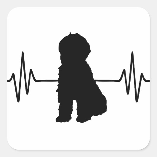 Doodle Heart Quadratischer Aufkleber (Vorderseite)