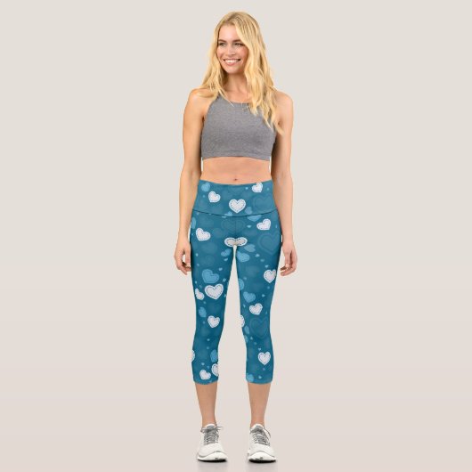 Doodle Hearts Capri Leggings (Vorderseite)
