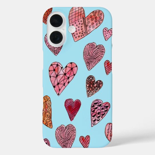 Doodle Hearts Case-Mate iPhone Hülle (Rückseite)