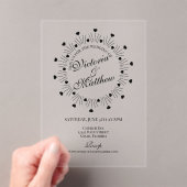 Doodle Hearts Frame Script Wedding Acryleinladungen (Insitu (Handheld))