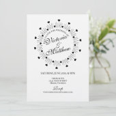 Doodle Hearts Frame Script Wedding Einladung (Stehend Vorderseite)