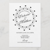 Doodle Hearts Frame Script Wedding Einladung (Vorderseite)