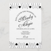 Doodle Hearts Frame Script Wedding Einladung (Vorderseite)