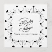Doodle Hearts Frame Script Wedding Einladung (Vorderseite)
