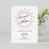 Doodle Hearts Frame Script Wedding Folieneinladung (Stehend vorne)