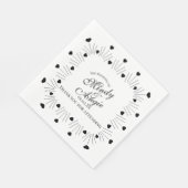 Doodle Hearts Frame Script Wedding Serviette (Ecke)