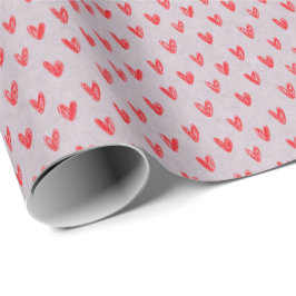 Doodle Hearts Gift Wrap - Ideal für Valentins Geschenkpapier