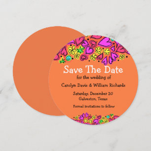 Doodle Hearts Hochzeit Save The Date Ankündigung