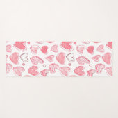 Doodle Hearts On White Yogamatte (Vorderseite (Horizontal))