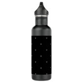 Doodle Hearts Patterns Black Gray Monogram Initial Edelstahlflasche (Rechts)