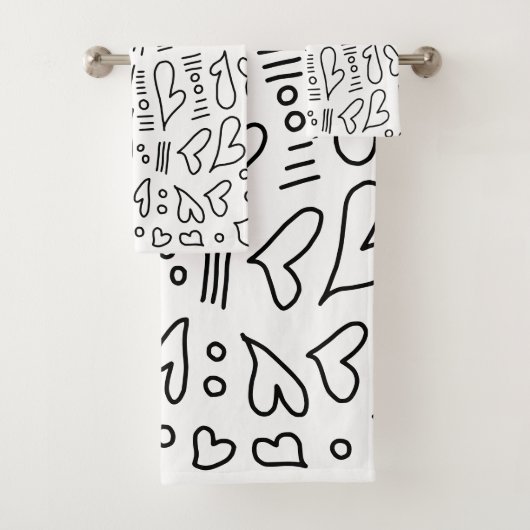 Doodle herzen 35 badhandtuch set (Insitu)