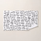 Doodle herzen 35 badhandtuch set (Handtuch)