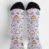 Doodle-Herzen auf Rosa mit Text Socken (Oben)