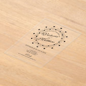 Doodle-Herzen-Rahmen-Skript-Hochzeit Acryleinladungen (Ablage )