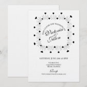 Doodle-Herzen-Rahmen-Skript-Hochzeit Einladung (Vorne/Hinten)