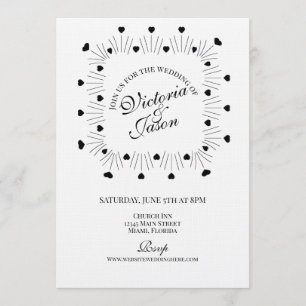 Doodle-Herzen-Rahmen-Skript-Hochzeit Einladung