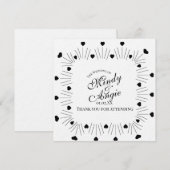 Doodle-Herzen-Rahmen-Skript-Hochzeit Einladung (Vorne/Hinten)