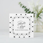 Doodle-Herzen-Rahmen-Skript-Hochzeit Einladung (Stehend Vorderseite)