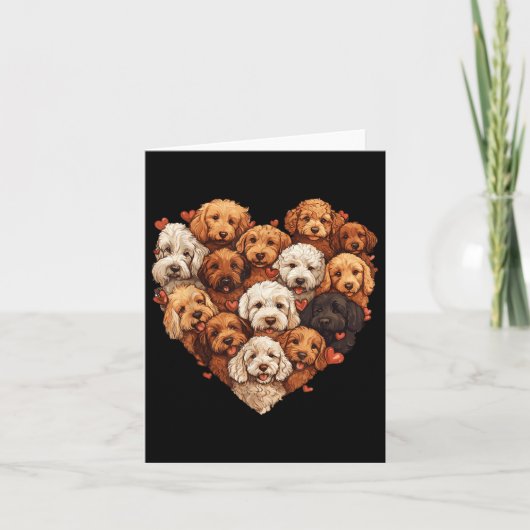 Doodle Herzförmige Niedliche Goldendoodle Dog Love Karte (Vorderseite)