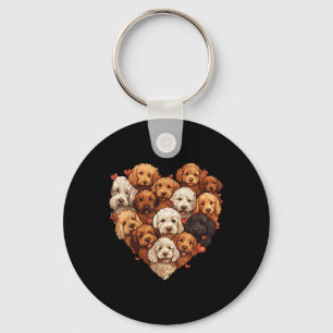 Doodle Herzförmige Niedliche Goldendoodle Dog Love Schlüsselanhänger