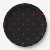 Doodle Herzmuster Red Black Custom Niedlich Lovely Pappteller (Vorderseite)