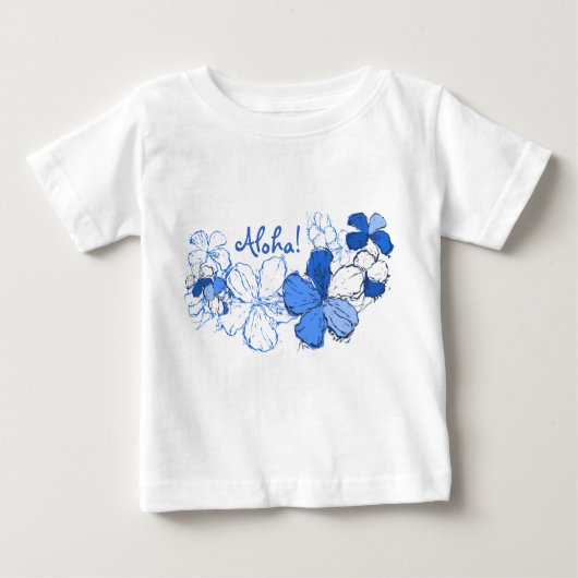 Doodle Hibiskus Hawaiian Aloha Baby T-shirt (Vorderseite)