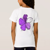 Doodle Hibiskus Hawaiian Floral Illustration T-Shirt (Rückseite)