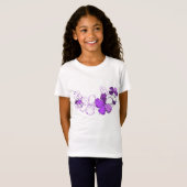 Doodle Hibiskus Hawaiian Floral Illustration T-Shirt (Vorne ganz)