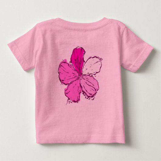 Doodle Hibiskus Kleinkind T-Shirt (Rückseite)