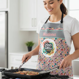 Doodle Hot Grill BBQ Summer Kitchen Schürze