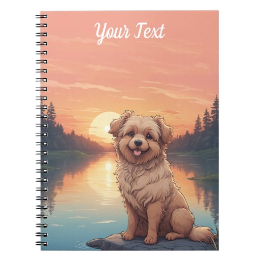 Doodle-Hund am See Notizblock (Vorderseite)