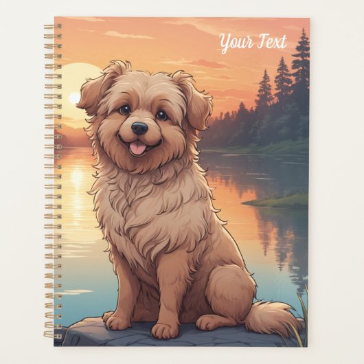 Doodle-Hund am See Planer (Vorderseite)