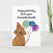 Doodle Hund Geburtstagskarte Karte (Vorderseite)