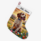 Doodle Hund Großer Weihnachtsstrumpf (Vorderansicht (hängend))