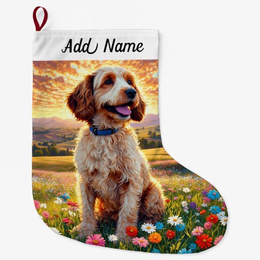 Doodle Hund Großer Weihnachtsstrumpf (Vorderseite)