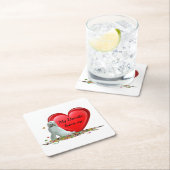 Doodle Hund in Blätter Herzpapier Untersetzer (Vor Ort)