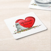 Doodle Hund in Blätter Herzpapier Untersetzer (angewinkelt)