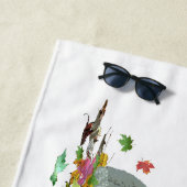 Doodle Hund in Blätter Strandtuch (Beispiel)