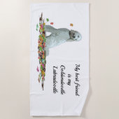 Doodle Hund in Blätter Strandtuch (Vorderseite)