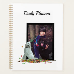 Doodle Hund in Blätter Tagesplaner mit Foto Planer