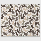 Doodle Hund Silhouette farbenfrohe, nahtlose Muste Geschenkpapier (Flach)