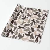 Doodle Hund Silhouette farbenfrohe, nahtlose Muste Geschenkpapier (Ungerollt)